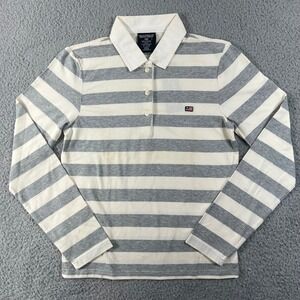 Polo Jeans Co Ralph Lauren Polo Shirt Women's M Grey Striped VTG NWT